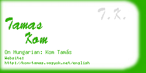 tamas kom business card